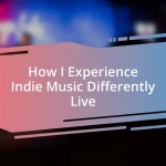 How I Experience Indie Music Differently Live