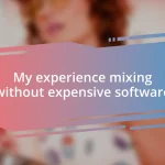 My experience mixing without expensive software