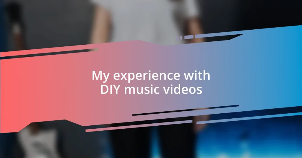 My experience with DIY music videos