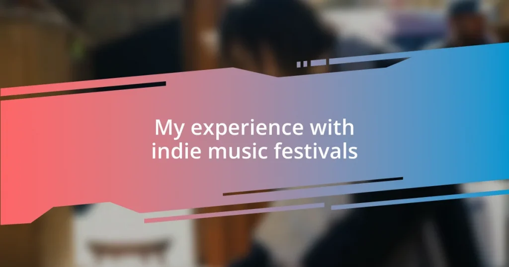 My experience with indie music festivals