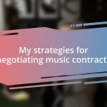 My strategies for negotiating music contracts