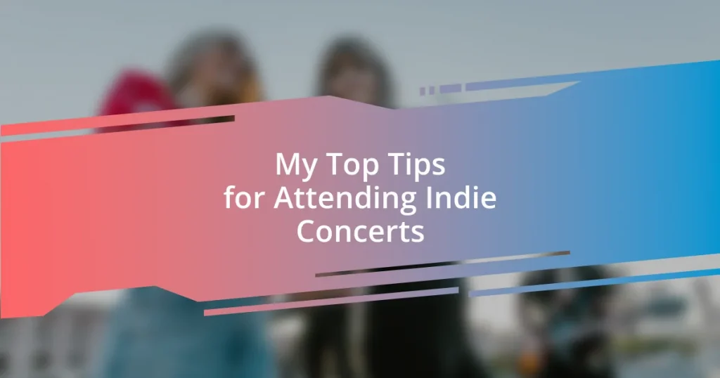 My Top Tips for Attending Indie Concerts