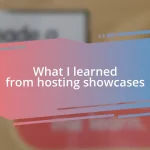 What I learned from hosting showcases